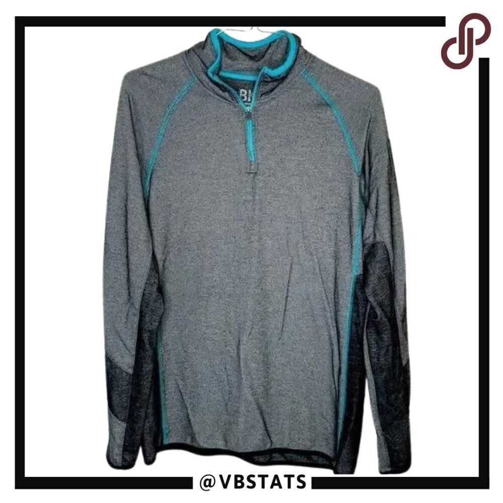 ‎Medium BKE Sport Gray-Teal 1/4 Zip Top